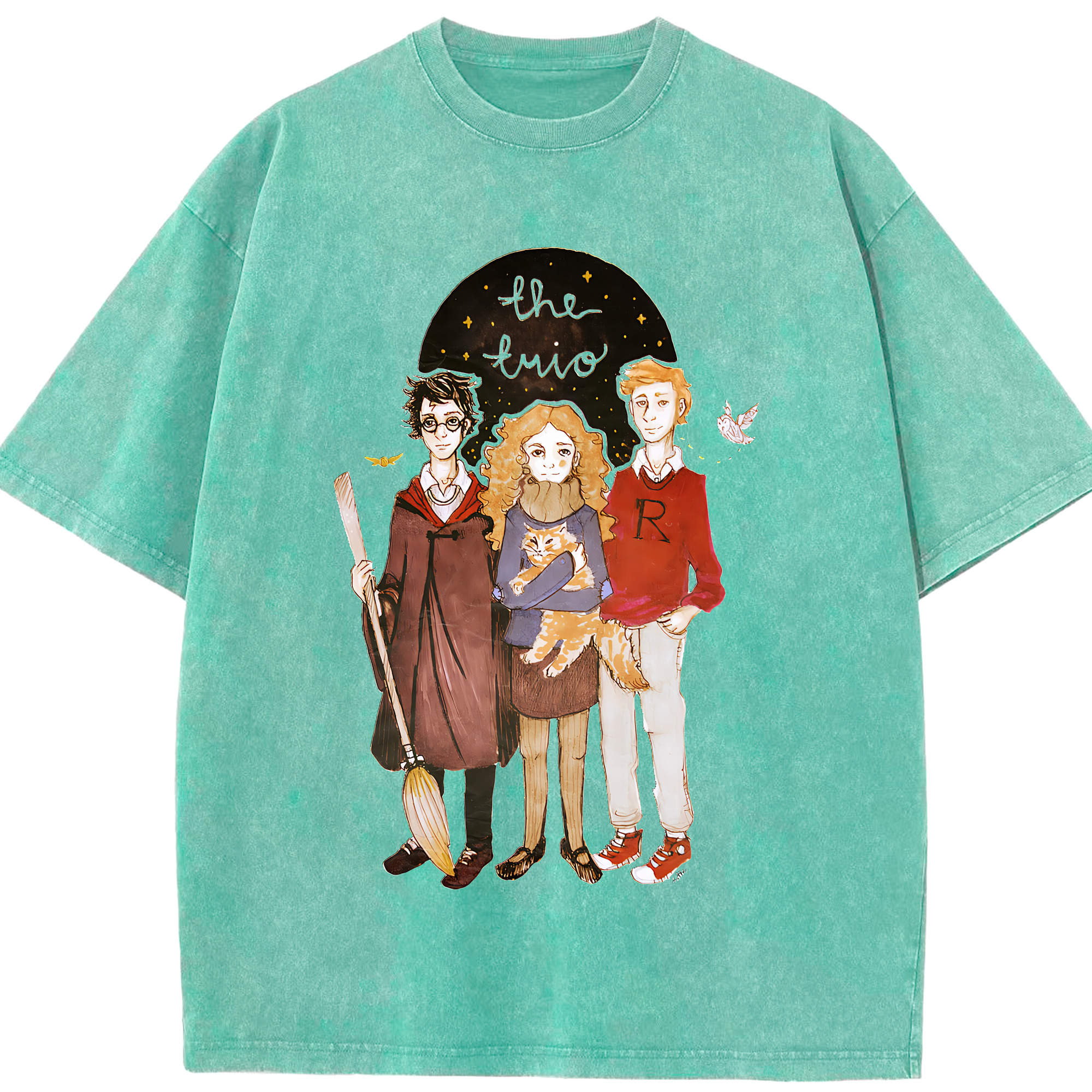 （画像用） Harry Potter ハリー・ポッターシリーズ 綿100% ヴィンテージ風 半袖Tシャツ（フロントプリント）